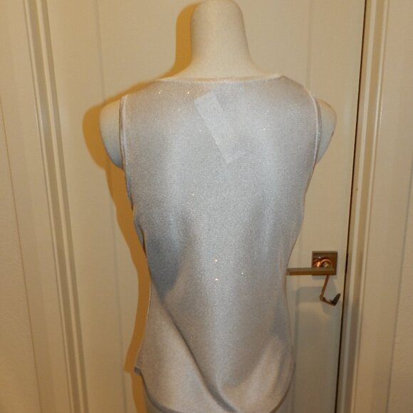 NWT White House Black Market Micro Sequin Drape Neck Pullover Top Size XS - Picture 5 of 9